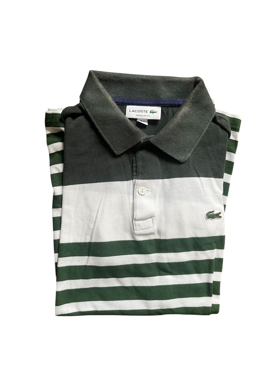 Lacoste Magliette Polo: Polo Lacoste homme rayé vert blanc taille M – Usato da Baulmes venduto da resel_.tm 1