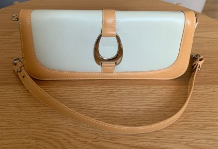 Picard Leder Tasche Clutch weiss helles orange Aprikose
