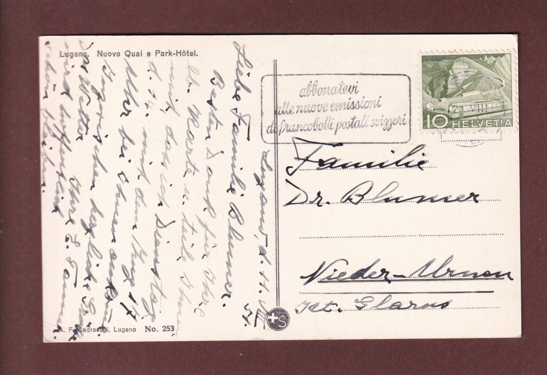 Cartes postales: LUGANO - Park Hotel - 1951 – D'occasion à Pully par nicecards 1