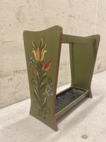 Schirmständer Vintage Blumen handbemalt grün 60er