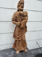 ✝ Josef mit Kind Holzfigur ca. 100 cm – handgeschnitzt