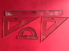 Dreiecke Lineal Halbkreis-Winkelmesser M+R-Set 4 Stk