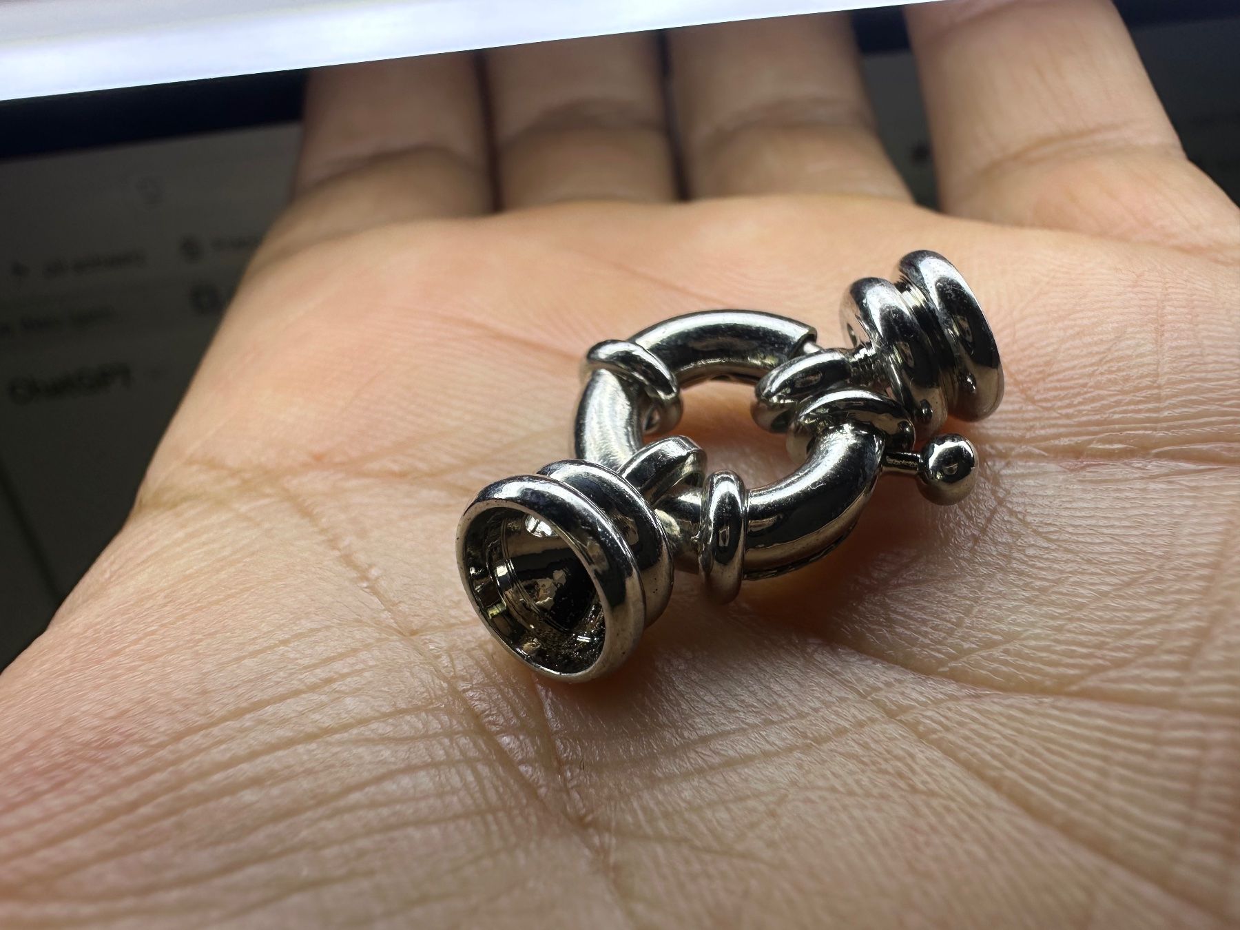 Catenine: Federring Verschluss Set 26x15 mm Silver Plated Halskette – Nuovo (secondo la descrizione) da Langenthal venduto da Seelenfreunde 5
