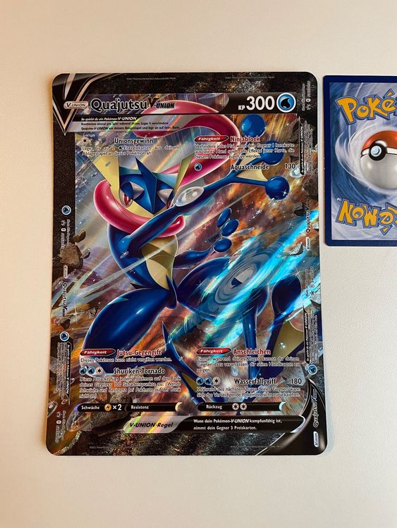 Pokemon 10 Card Collection Lot - German - With 1 Quajutsu Ex / V / GX / Holo / Shiny