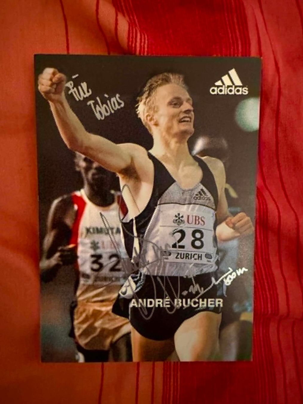 Autogramme: Autogramm Andre Bucher Adidas 800m mit Widmung – Gebraucht aus Rüschlikon von andi_841