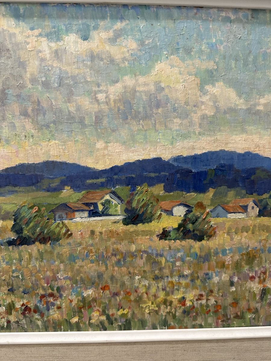 Tableaux: Gemälde Sommerwiese mit Häusern Landschaft – D'occasion à Ebikon par Gaenggeliwaar 3