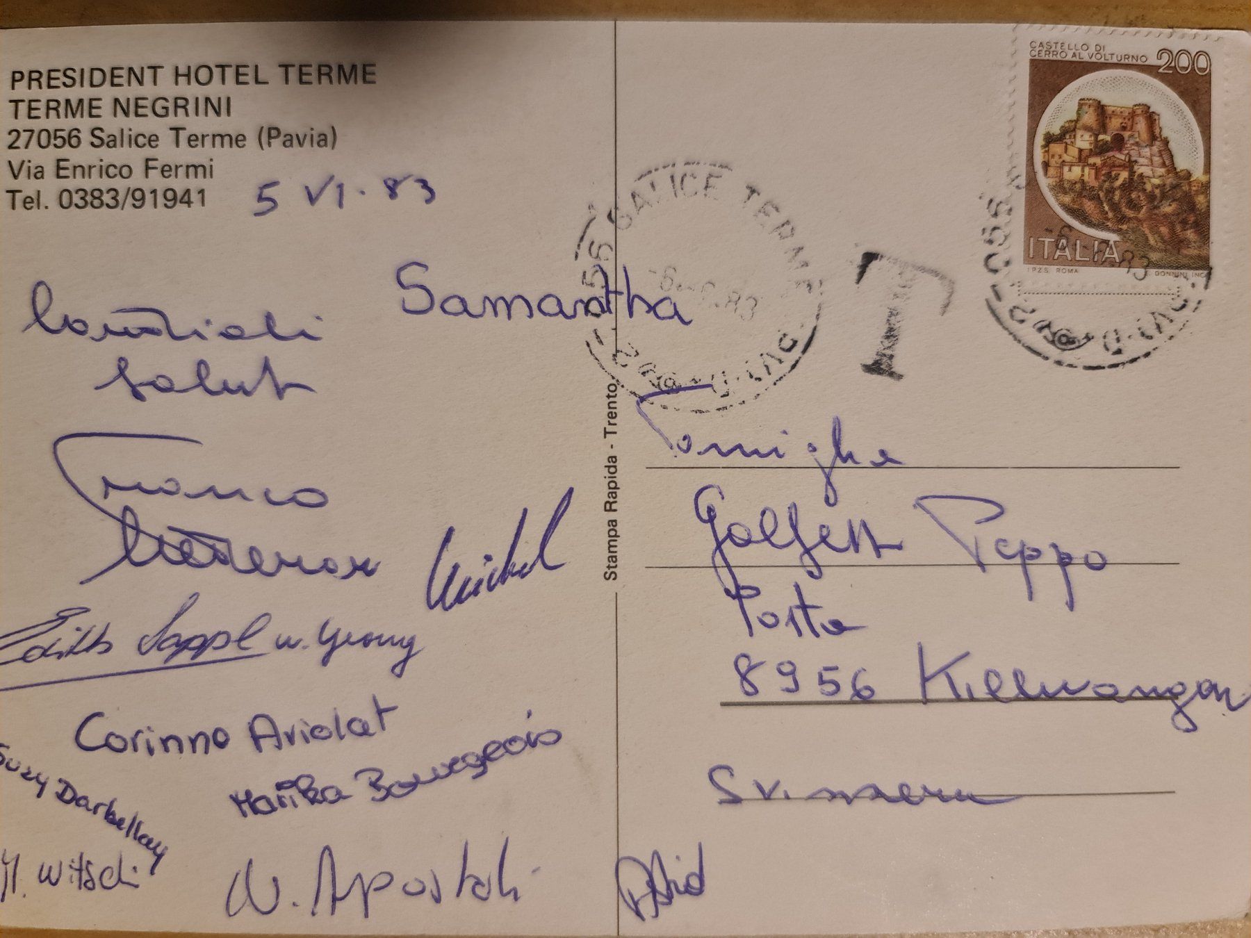 Cartes postales: Ansichtskarte Hotel Terme Salice Terme 1983 – Neuf (Voir description) à Dintikon par Vexi 1