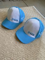 2x Kappen "primeo energie" weiss/blau neu