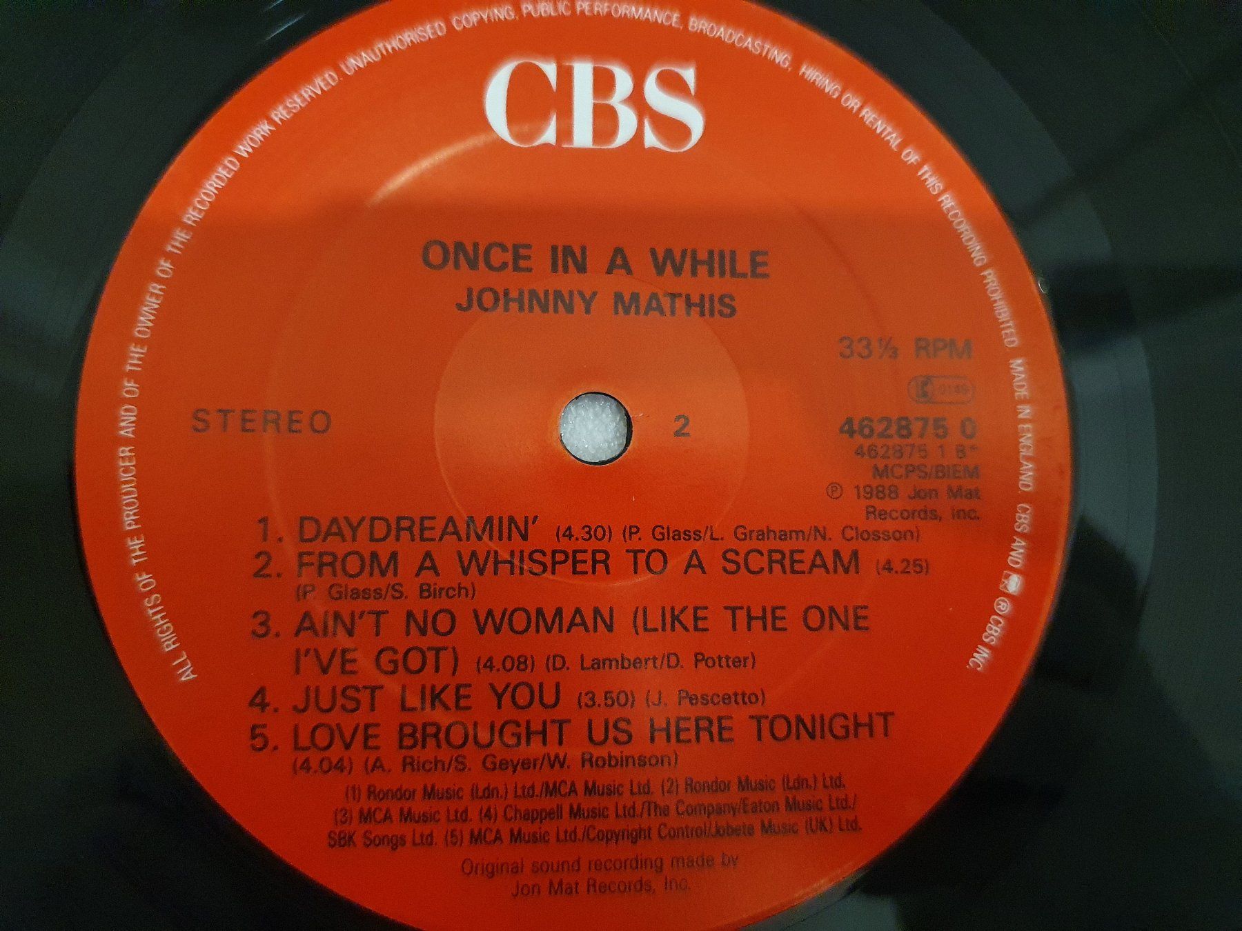 Schallplatten: Johnny Mathis – Once In A While – Gebraucht aus Uster von Vinyl-Leidenschaft 6