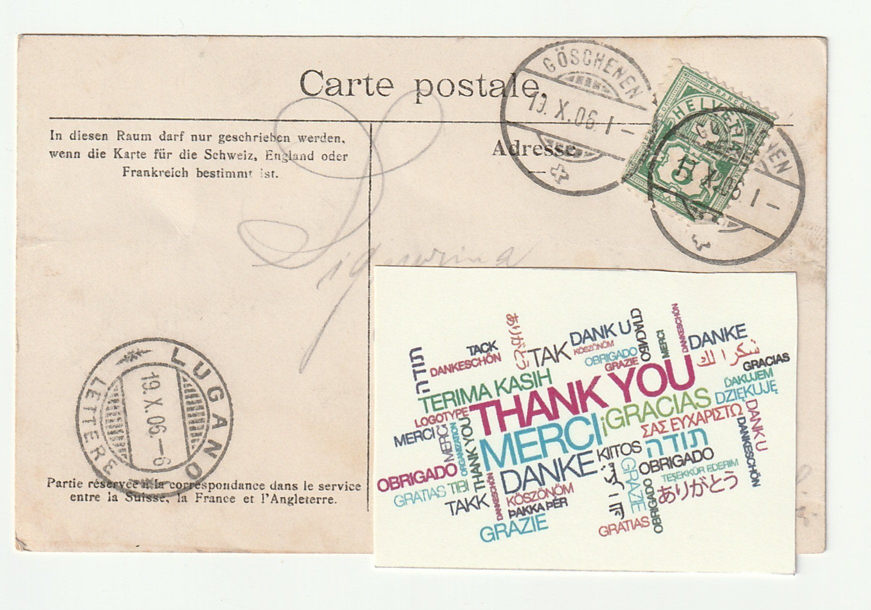 Cartoline postali: Postkarte 1906 Göschener - Alp - Wasserfall, Uri – Usato da St. Gallen venduto da Ricardo_Deals 1