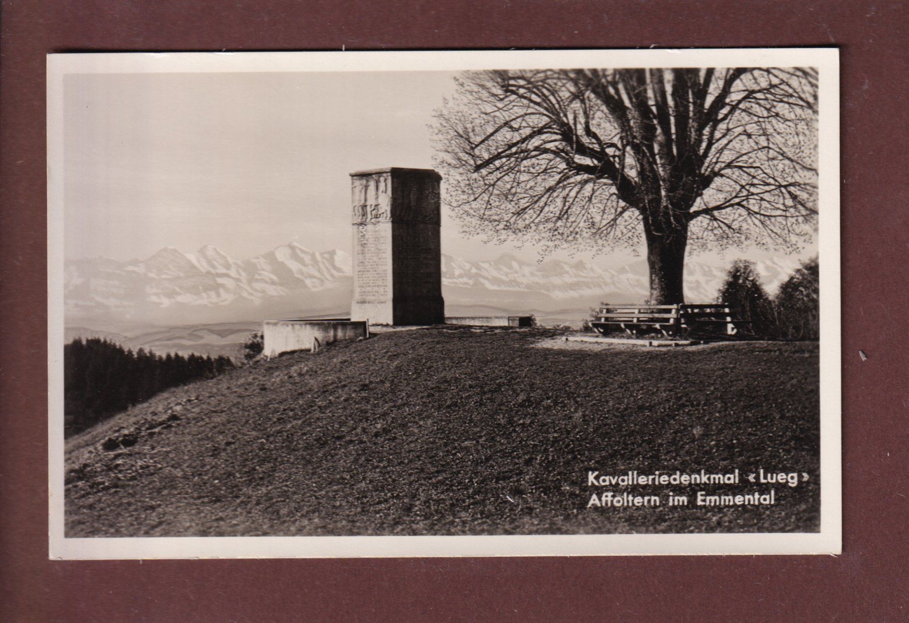 Cartoline postali: AFFOLTERN - Kavalleriedenkmal Lueg – Usato da Pully venduto da nicecards