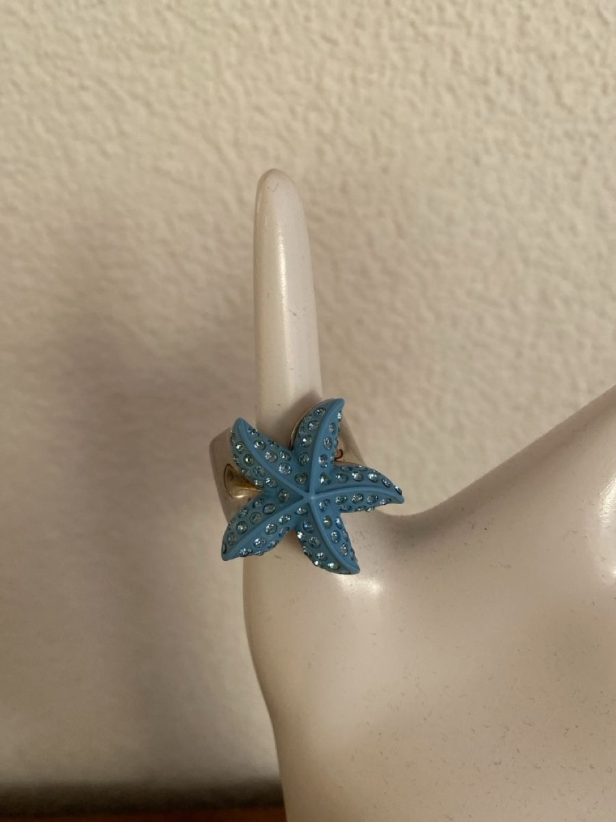 Anelli: Schicker Seestern Ring Gr. 62 Türkis Glitzer Sommer – Nuovo (secondo la descrizione) da Illnau venduto da Sniwi67