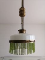 Vintage Schlafzimmerlampe – höhenverstellbar – Messing/Glas