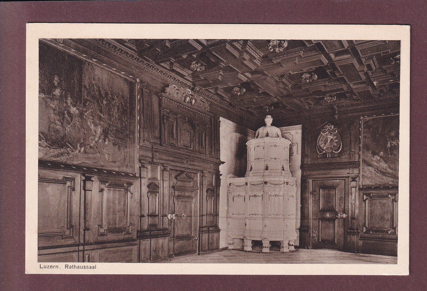 Cartoline postali: LUZERN - Rathaussaal – Usato da Pully venduto da nicecards