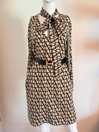Valentino Toile Icongraphe Seidenkleid, neuwertig