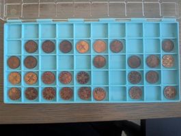 Lot de 28 pièces de 1 centime 1963 - 2002