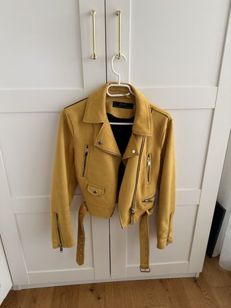 Damen Kunstlederjacke gelb Grösse S