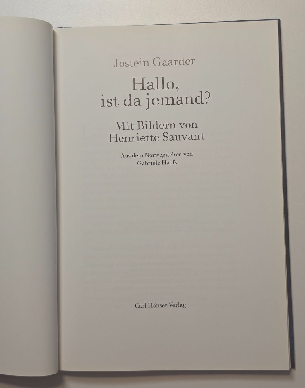 Bücher: Jostein Gaarder: Hallo, ist da jemand? – Neu (gemäss Beschreibung) aus Dürnten von Bachtelrider_ 4