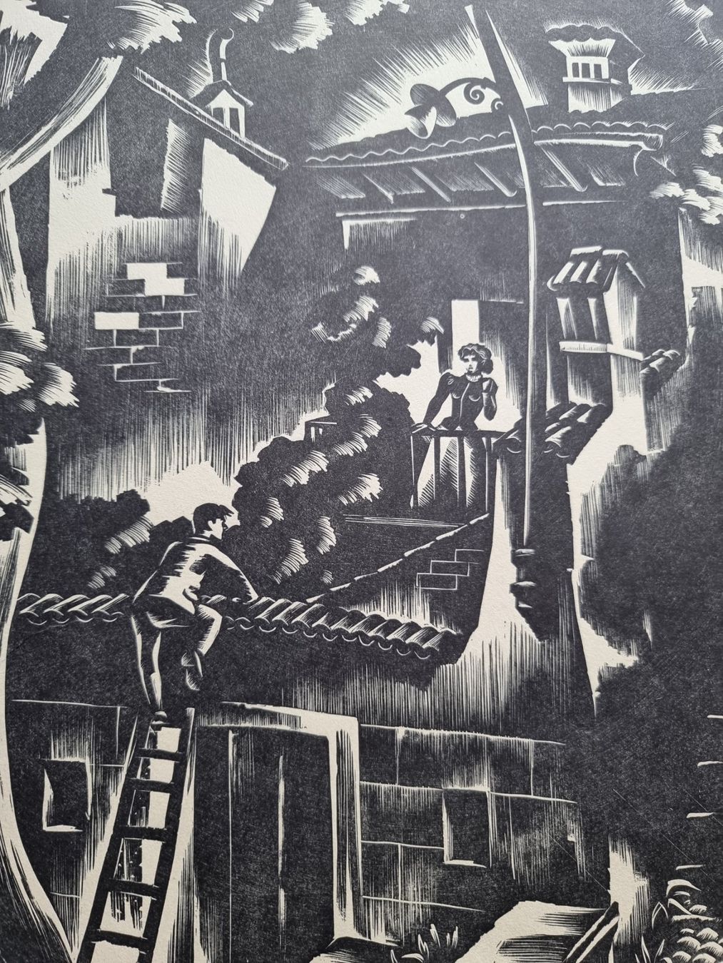 Xilografie: ALDO PATOCCHI HOLZSCHNITT – Usato da Gersau venduto da grafik-kunst 1