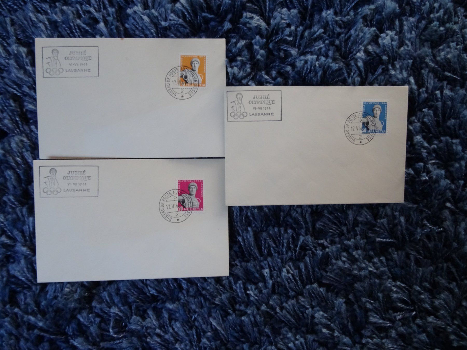 Alle Briefmarken: 3 Briefe 50 Jahre Internat. Olympisches Komitee – Gebraucht aus Lupfig von Buerkli20