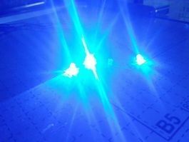 Blink-LED klar/blau 5mm, 12V verkabelt