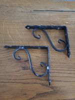 Schöne, rustikale Wandhalterungen, 2 Stk., Metall, Schwarz