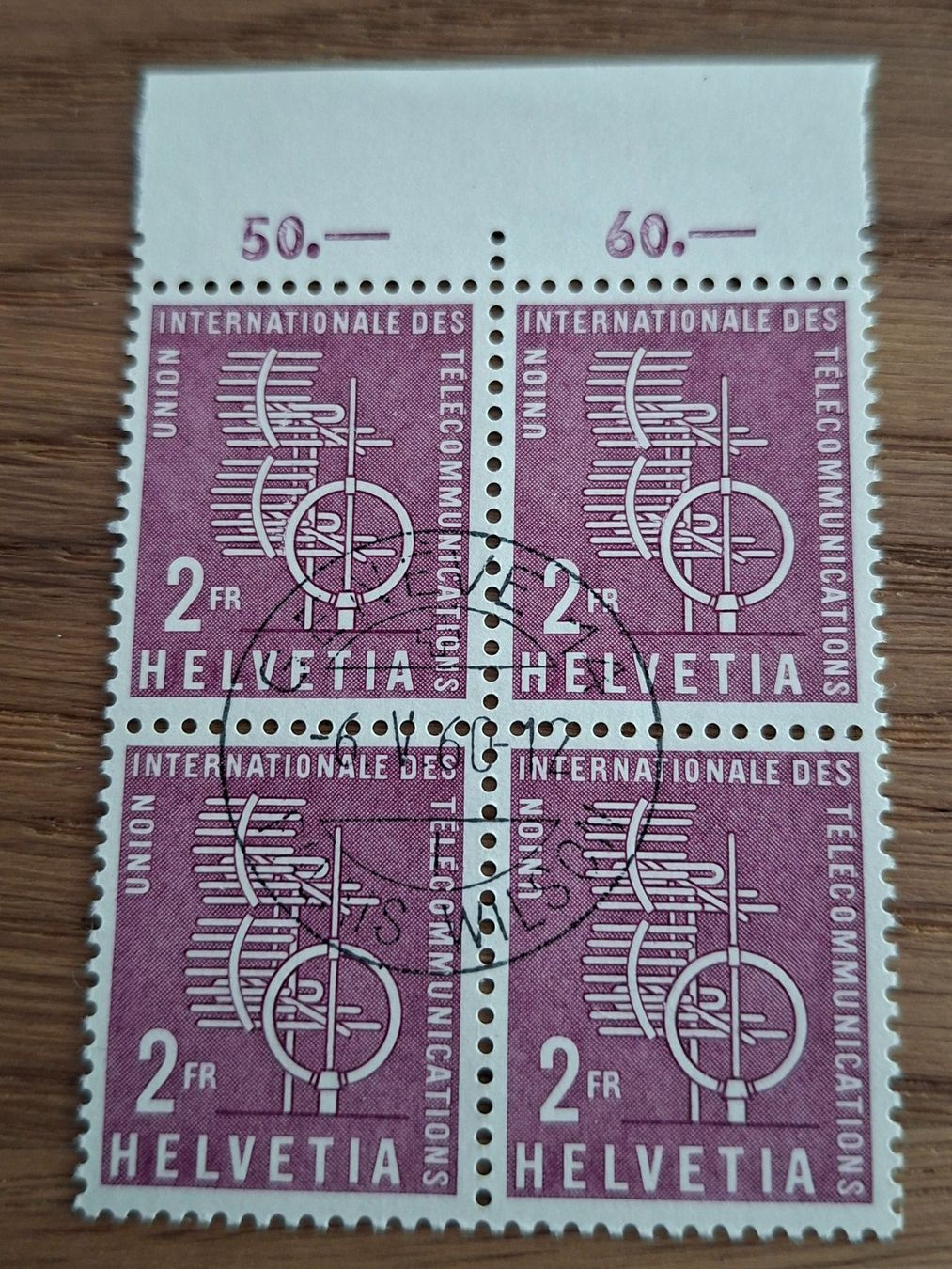 Tous les timbres: Dienstmarken: 4er Blocks: UIT – Neuf (Voir description) à Hinterkappelen par 1399 5