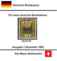 125 Jahre Deutsche Eisenbahnen    Ausgabe BRD