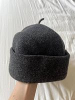 Damen Mütze 100% Wolle Grau
