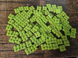 lego 3022 lot de 100 pièces Lime Plate 2 x 2