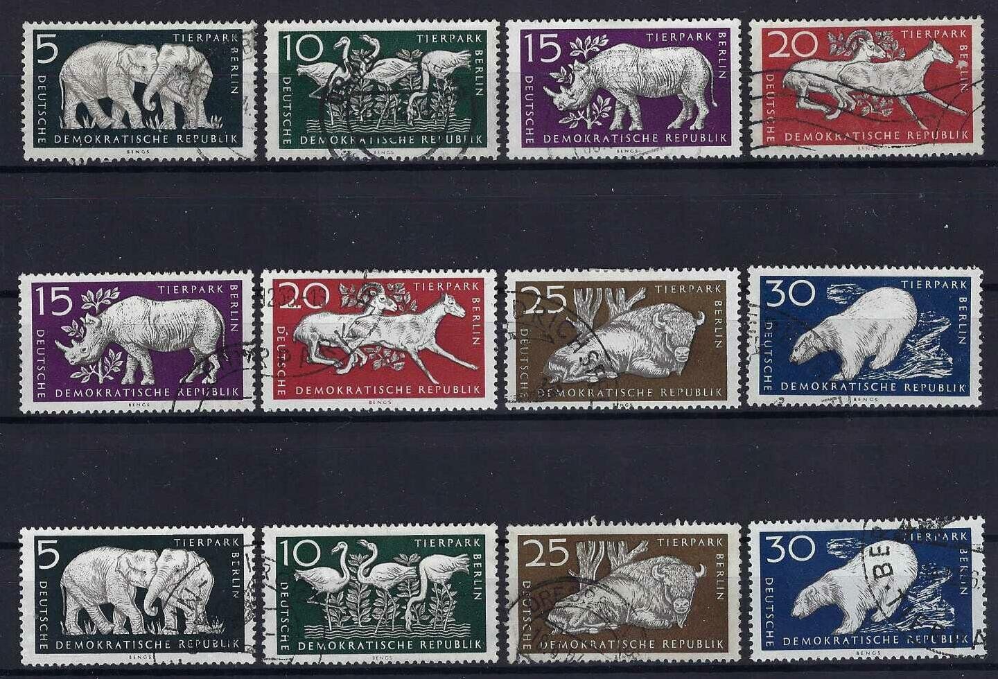 Tutti i francobolli: DDR 1956 Tierpark Berlin gute Werte gest. – Usato da Hitzkirch venduto da walti1959