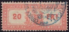 20 Fr Fiskalmarke vom Kanton WALLIS