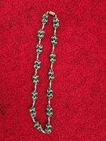 Halskette mit Perlen und Strasssteinen ca.42 cm  Modeschmuck