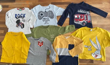 Gr.98/104 Acht langarmige Tshirts in gutem Zustand