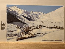 AK von Andermatt mit Furka Oberalp Bahn