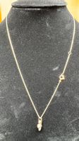 Gelbgold Halskette 9k mit Herkimer Diamanten Damen 45cm neu