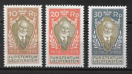 Liechtenstein Nr. 72-74 * Fürst Johann 12.11.1928