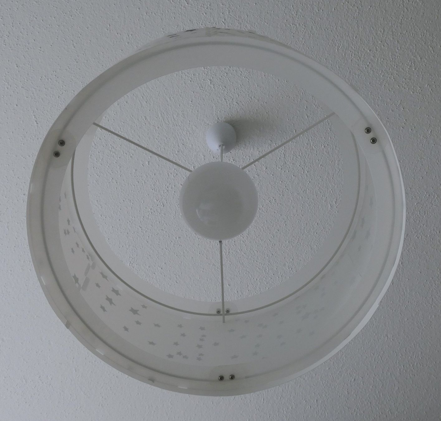 Lampade: Hänge-Lampe weiss mit Sternen – Usato da St. Gallen venduto da schewi76 3