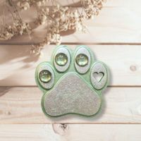 Keramik Pfote Magnet - Grün - handmade