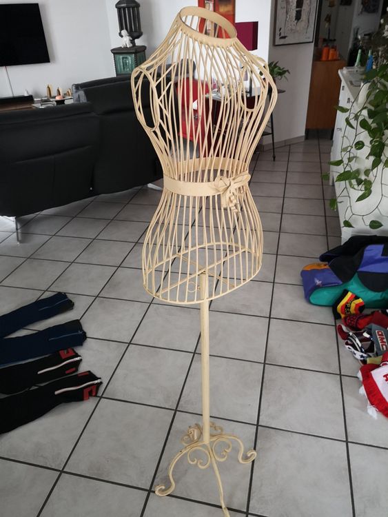 Schneiderpuppe Metallbüste L'Hotel Paris - 122cm Mit Haken Im Shabby Look