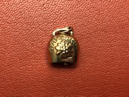 Anhänger Kuhglocke "GARMISCH" aus 14 Karat Gelbgold Au 585