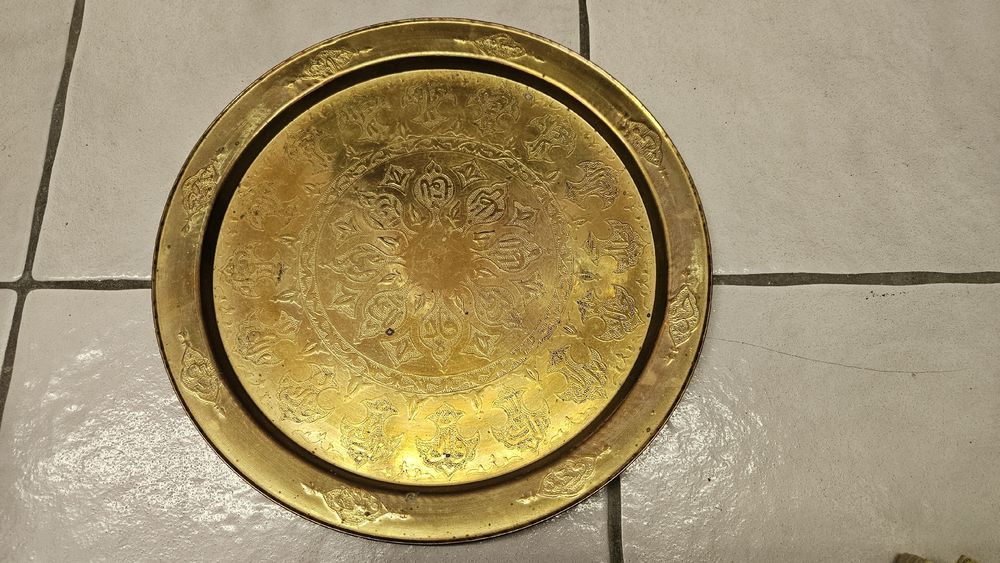 Tondo vassoio orientale in metallo Mia 40cm - Tè marocchino color rame