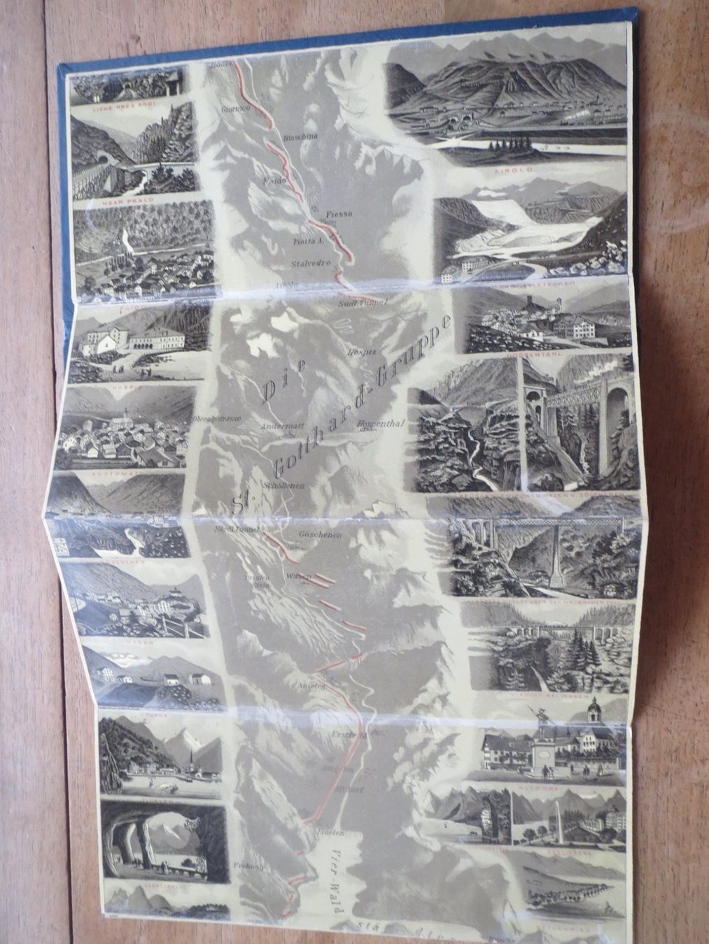 Libri: Panorama Route St. Gotthard, Litho Leporello, antik – Usato da Tagelswangen venduto da Miski 3