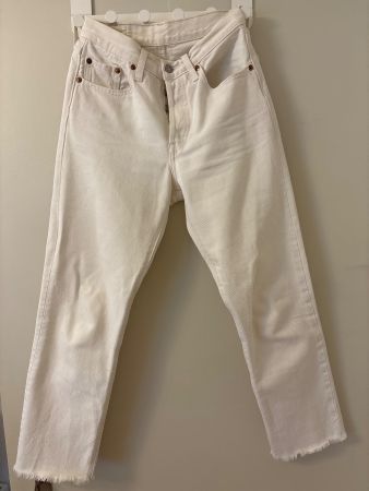 Levi's 501 Cream Weiss Jeans Gr. W24 L26 Sommer...