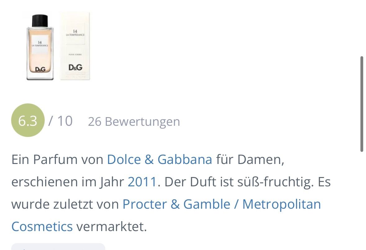 Dolce & Gabbana Parfum & Eau de Toilette: Dolce & Gabbana 14 La Tempérance EDT Duftprobe 2 ml. – Gebraucht aus Zürich von deruja 3