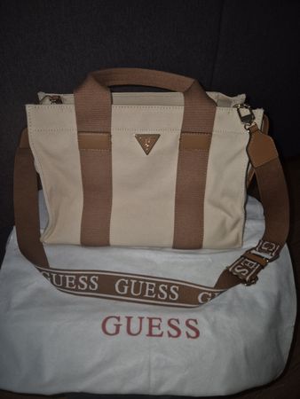 Guess Handtasche Canvas Beige/Braun Sommer-Edition TOP Zust.