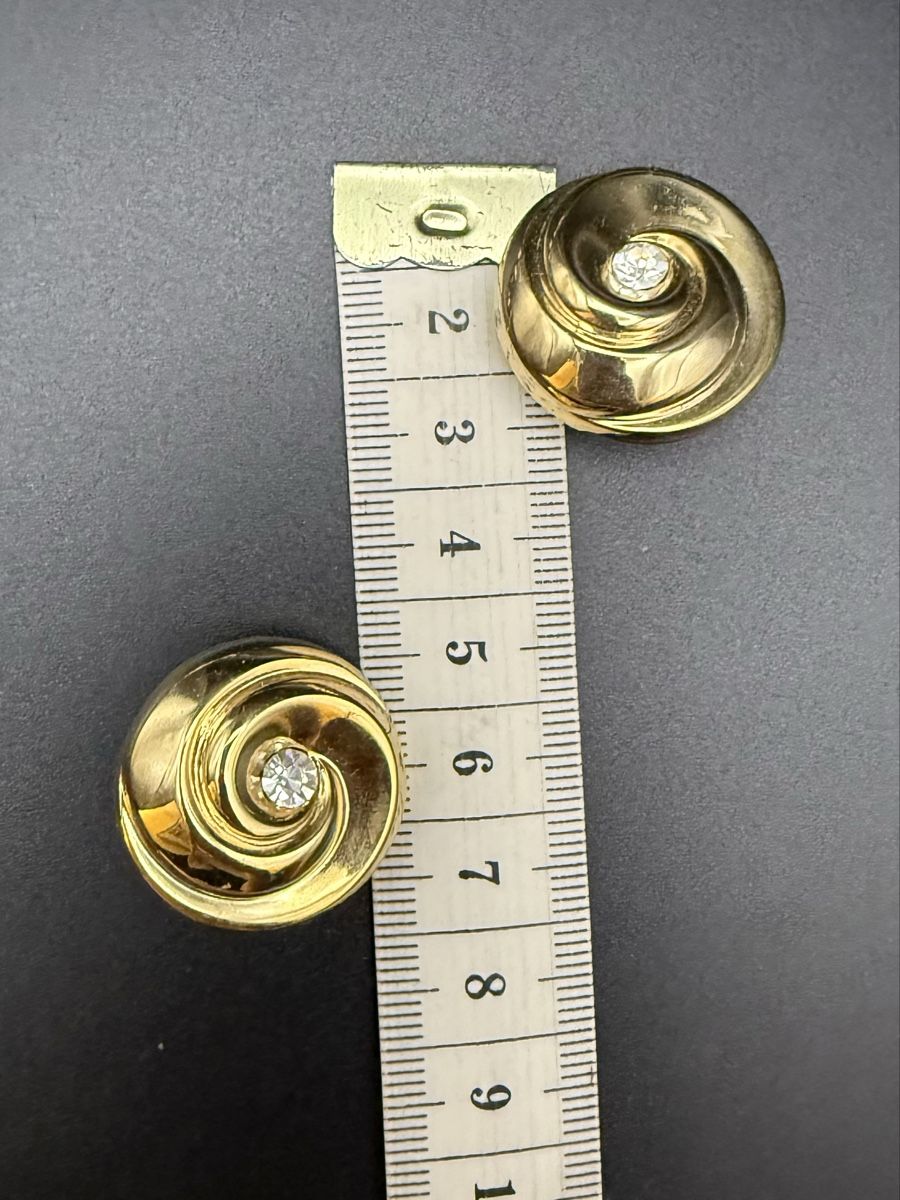 Ohrringe & -stecker: Vintage-Ohrringe Cabouchon Paris - Goldfarben – Gebraucht aus Lamone von LaCantinaMagica 7