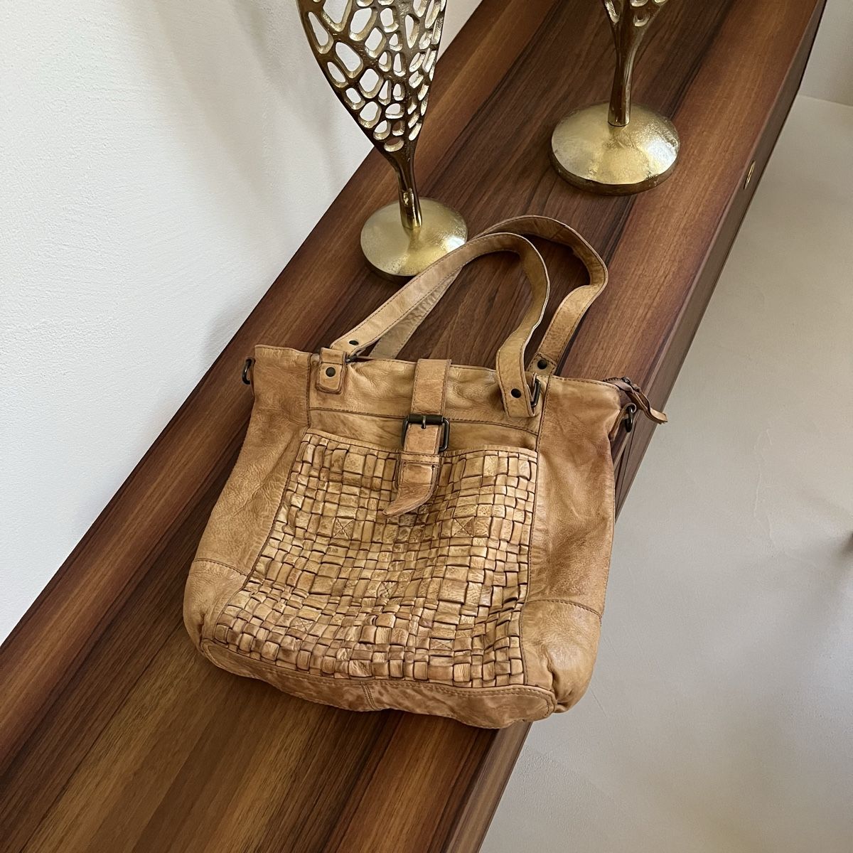 Borse: Tasche Leder Ledertasche geflochten – Usato da Buochs venduto da charlie18