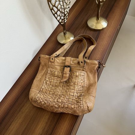 Tasche Leder Ledertasche geflochten