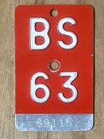 BS 63 - VELONUMMER - FAHRRADSCHILD - PLAQUE DE VELO - BS 63